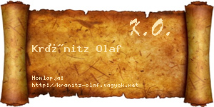 Kránitz Olaf névjegykártya